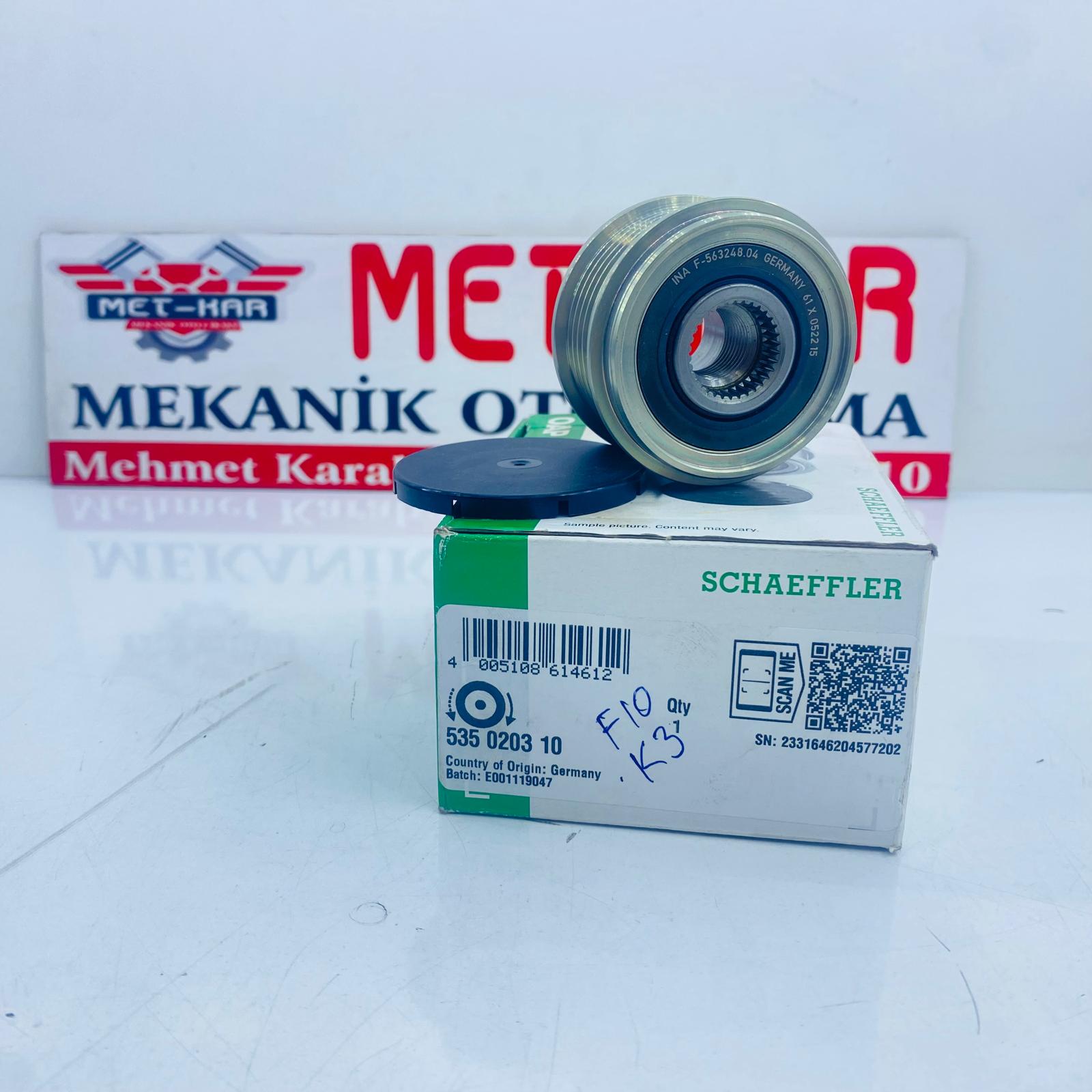  ASTRA J , AVEO , CORSA D, INSIGNIA A, MERIVA B ALTERNETÖR KASNAĞI , ŞARJ DİNAMO KASNAĞI 535 0203 10 , F-563248.04
